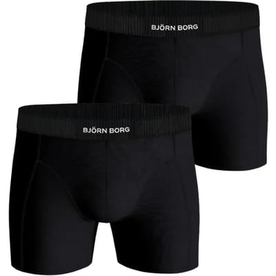 Björn Borg Cotton Stretch boxers - heren boxers normale lengte (2-pack) - zwart
