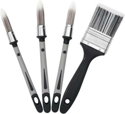 Set van 4 Professionele Verfkwasten 0,45/0,6/0,75/2 Inch - Hoge Kwaliteit Verfkwasten voor Muren, Houten Raamkozijnen en Deurlijsten