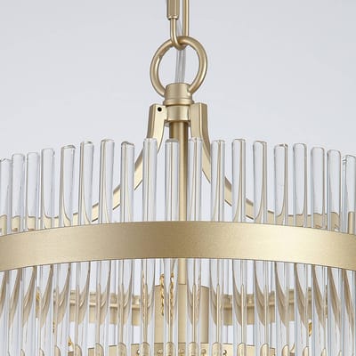 Searchlight Hanglamp Lara, Ø 26 cm, goudkleurig/helder, glas/metaal