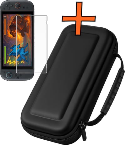 Hoesje Geschikt voor Nintendo Switch 2 Hoes Bescherm Case Hardcover Met Screenprotector - Hoes Geschikt voor Nintendo Switch 2 Case - Zwart