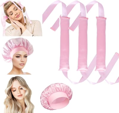 3 Stuks Satijnen Heatless Curlers voor Mooie Krullen zonder Hitte, Ideaal voor Haarstyling