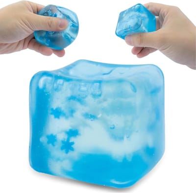 Blauwe Squishy Cube, Stressverlichtende Fidget Speelgoed voor Volwassenen, Ideaal voor Angst en Zenuwen, Perfect voor Sensory Spelletjes en Ontspanning