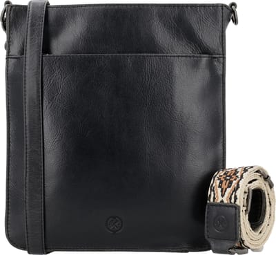 Hide & Stitches Next Navajo Schoudertas Dames - Handtas met telefoonvak - Tas van 100% Leder met ritssluiting - Zwart