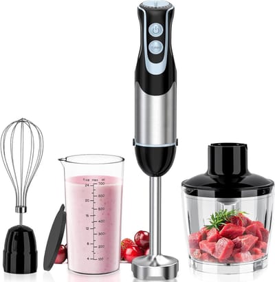 AHD® Mixer staafmixer - Mixer - Mixer handmixer - Zilver - ‎13cm x 11cm x 15cm; 1.24 kg