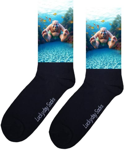 LuckyDay Socks - Liefste opa - Opkikker - Beterschap - Kerstsokken - Verjaardag cadeau - Leuke sokken - Vrolijke sokken - Print sokken - Vakantie - Grappig cadeau - Cadeau pensioen - Sokken maken Happy - Maat 37-44