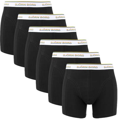 Björn Borg heren cotton stretch 6P boxers pride zwart