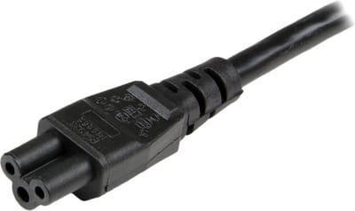 StarTech.com 3 Prong Laptop Stroom Cord Schuko CEE7 Aan C5 Clover Leaf - Stroom cable - 2 m