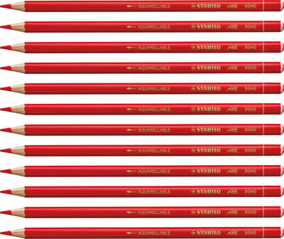 STABILO All - Speciaal Kleurpotlood - Rood - Schrijft Op Vrijwel Alle Gladde Oppervakken - Doos 12 stuks