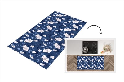 Keukenloper - Loper keuken - Konijnen - Scandinavië - Patronen - 120x60 cm - Keukenloper vinyl