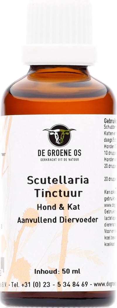 Scutellaria Tinctuur 50ml DE GROENE OS - Rustgevende Supplementen - Pollen Verlichting Hond Kat