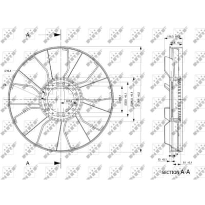 Ventilatorwiel, motorkoeling NRF 49843