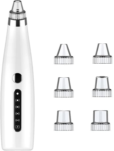 longziming Poriezuiger voor Gezicht - Mee-eter Verwijderaar - 5 Sterktelevels - USB Oplaadbaar - Gezichtsverzorging - Met Opzetstuk - Zwart - 1 Stuk