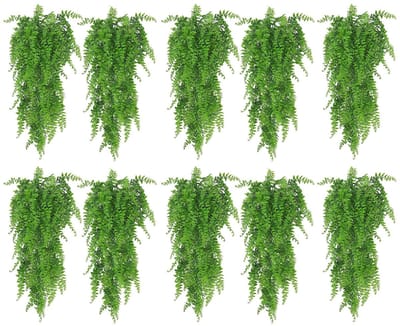Dailygoods- Kunstplanten Hoogwaardig Kunststof - Kunsthangplanten - Kunstvarens/Kunstklimop - Decoratie voor Binnen - Muurbevestiging - Lichtgewicht 1000 g - Nepplanten