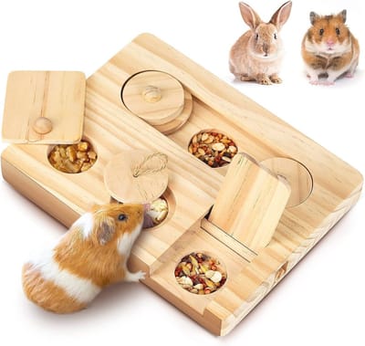 Speelgoedset voor Hamsters en Cavia's - 6-in-1 Houten Accessoires voor Kleine Dieren