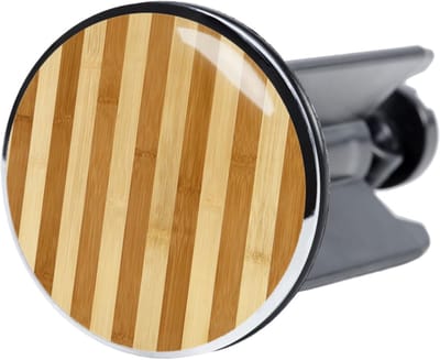 Wastafel Stopper - Afvoer Plug - Douche Bad - Hoge Kwaliteit Bamboe - Gestreept