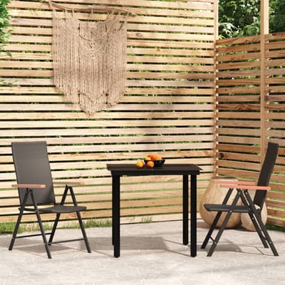 vidaXL - 3-delige - Tuinset - zwart