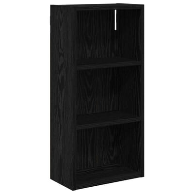 vidaXL - Badkamer - wandkast - Zwarte - Eik - 30 - x - 16 - x - 62,5 - cm