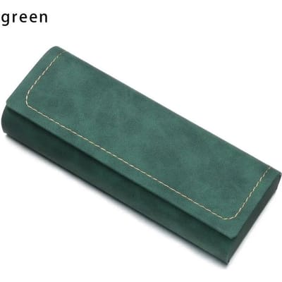 Étui à lunettes à cadre rigide étanche, étui à lunettes en cuir pour hommes et femmes, boîte à lunettes de lecture, étuis à lunettes multicolores vert