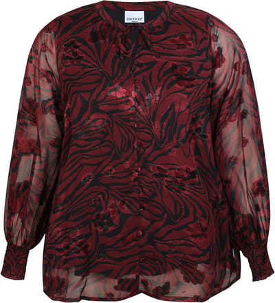 Zhenzi Zh-Tula 1121-Blouse L/S Burgundy red maat XS=40