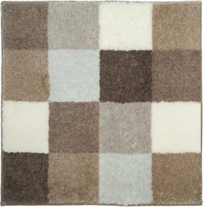 Casilin Badmat Antislip Blocks - 50x60cm - Rechthoekige Douchemat - Waterabsorberend - Wasbaar en Sneldrogend - Acryl - Bruin, Beige