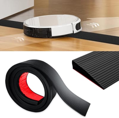 Drempelhelling 90 x 8 x 1.5 cm, Rubber Rolstoel Ramp, Antislip Oppervlak, Drempel Ramp voor Rolstoel, Kinderwagen en Transportwagen, Zwart