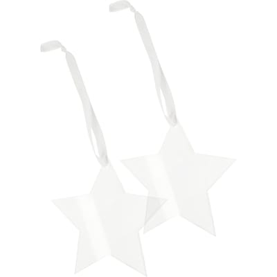 Acryl decoratieve hanger "Ster" met lint, set van 2