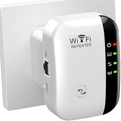 WiFi Repeater 300 Mbps – 2,4 GHz Bereikversterker Met Ethernetpoort | Draadloze WiFi Extender/Booster | WPS-beveiliging | Voor Thuis & Kantoor