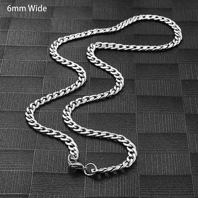 Aramat Jewels | Halskettingen | RVS Gourmet Ketting Zilverkleur - Sterke Schakelketting | 6mm / 40cm |40cm | | Staal | Volwassenen | Verkleurd niet