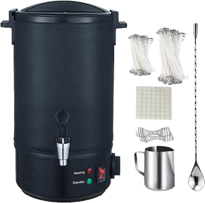 Elektrische Wax Smeltpot - Kaarsenmaker Machine - Kaarsen Maken - Quick Dump Tuit - 8L - Zilver