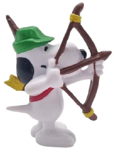 Robin Hood / Boogschutter Snoopy / Peanuts - speelfiguurtje en taarttopper - Schleich - ca. 7 cm