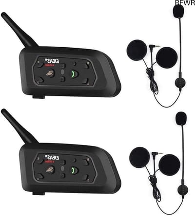 RFWR® Bluetooth Intercom Headset voor Motorrijders en Skiërs - Draadloze Communicatie tot 6 Rijders, Geavanceerde Geluidsregeling en Bluetooth Muziek