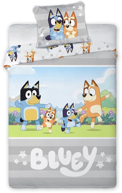 Bluey BABY / Peuter dekbedovertrek Cuddle - 135 x 100 + 40 x 60 cm - Katoen