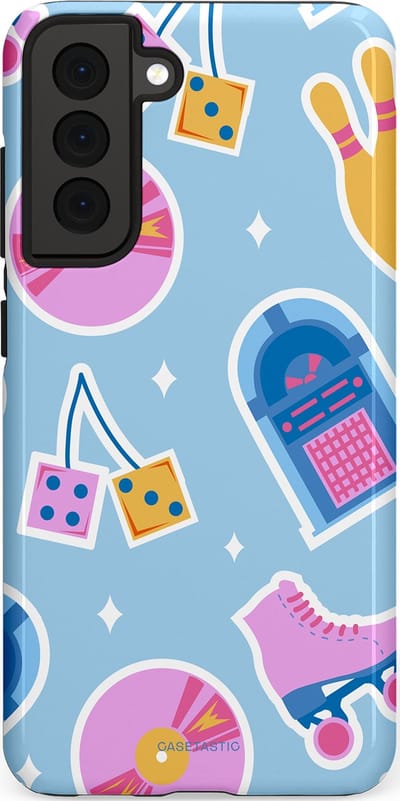Casetastic Hoesje Geschikt voor Samsung S21 FE - Stijlvolle Beschermende Duo-layer Case - Flashback vibes