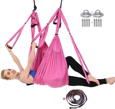 Yoga Aerial swing hangmat met 3 sets handgrepen  gewicht tot 200kg