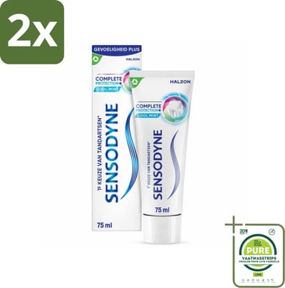 Sensodyne - Tandpasta - Complete Protection + Cool Mint - Koele Munt - 75 ml - Voordeelverpakking - 2 stuks - Tandpasta gevoelige tanden - Tandgevoeligheid