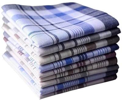Heren Zakdoeken - 100% Zacht Katoen - Set van 10 Stuks - Klassiek Geruit & Gestreept Design - 38 x 38 cm - Duurzame Stoffen Zakdoeken voor Bruiloft, Business & Dagelijks Gebruik