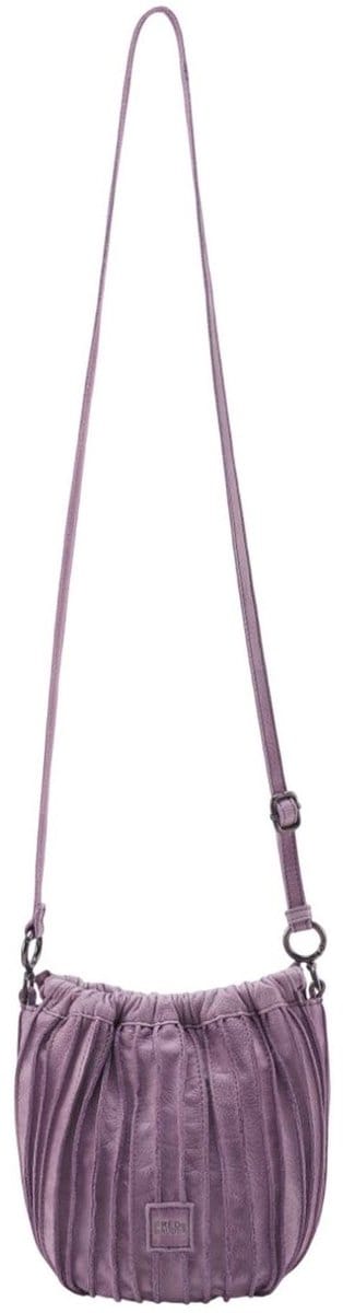 FREDsBRUDER Leren Schoudertas Say Hello Drawstring Bucket Bag Lavender Paars