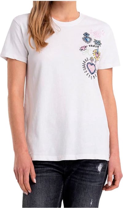 Replay W3517e.000.22662.001 T-shirt Met Korte Mouwen Wit XS Vrouw