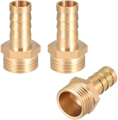 3 stuks 8 mm messing slangaansluiting slangkoppelingen, 1/4 inch slangnippel verbinder messing, buisadapter, slangaansluiting voor water, gas, lucht
