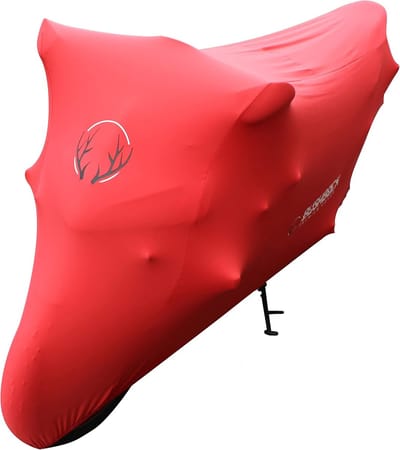 Premium Binnenmotorfiets Afdekzeil - Ademend en Elasticiteit voor Volledige Bescherming (M - L, Rood)