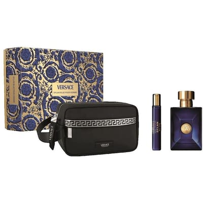 Versace Dylan Blue Giftset - 100 ml eau de toilette spray + 10 ml eau de toilette tasspray + toilettas - cadeauset voor heren