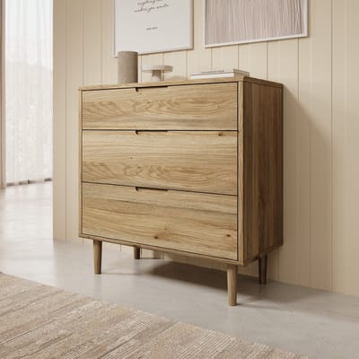 Meubella - Selwood - Ladekast - Eikenpatroon - 90x43x93 cm