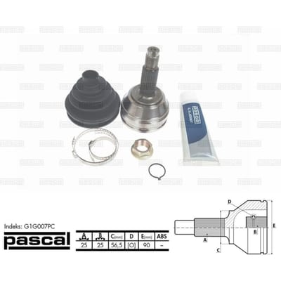 Homokineet reparatie set, aandrijfas PASCAL G1G007PC