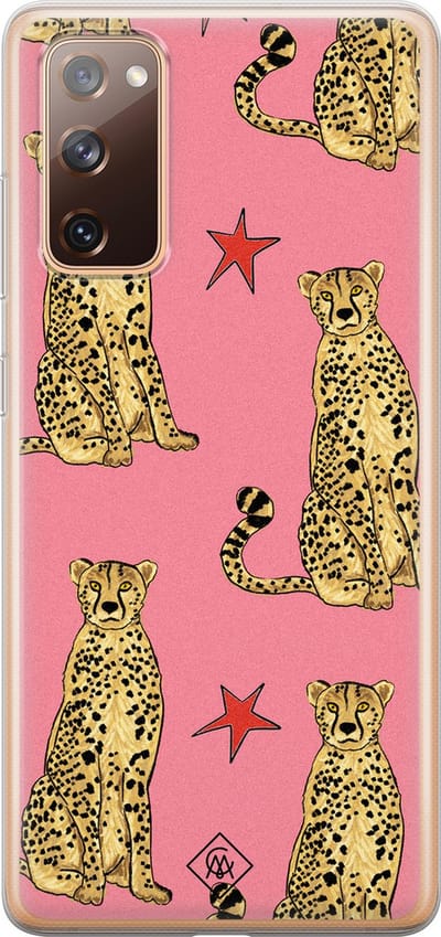 Casimoda® hoesje - Geschikt voor Samsung S20 FE - The Pink Leopard - Backcover - Siliconen/TPU - Roze