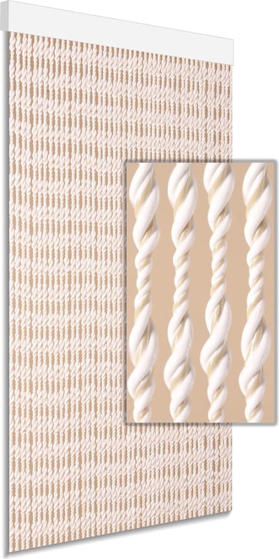 Degor Vliegengordijn Ember - 100x230cm - Beige/wit - Huisdiervriendelijk