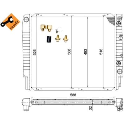 Radiator, motorkoeling NRF 53998