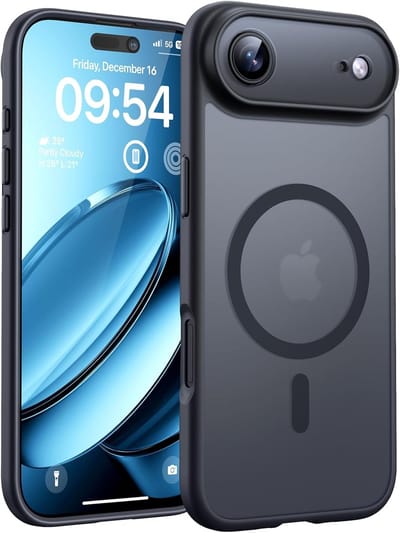 Hoesje Geschikt voor Apple iPhone Air - Geschikt voor MagSafe Telefoonhoesje - Zwart - Casemania Matte Armor Magnetische Back Cover - Val/Stoot Bescherming met Camera Protection