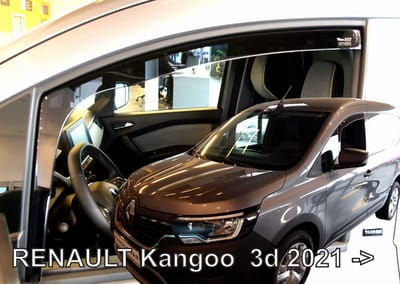 Zijwindschermen tbv Renault Kangoo & Mercedes Citan & Nissan Townstar model vanaf bouwjaar 2021 windgeleiders regenkappen visors raamspoilers fenders donker getint Team Heko