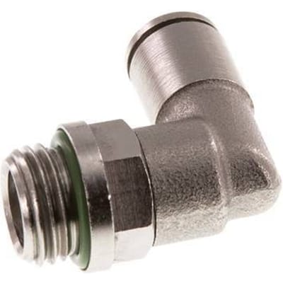6mm x G1/4'' 90 graden L-verbinding Messing Insteekfitting Buitendraad Draaibaar FKM [2 Stuks]