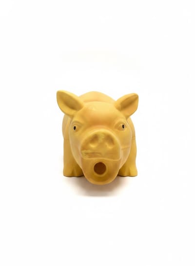 Hondenspeeltje Knorrend Varken voor Honden - Maakt een Grappig Knor Geluid bij Indrukken - Ideaal als Kauwspeelgoed en Apporteerspeelgoed - Interactief Speelgoed voor Grote en Kleine Honden - animalking Latex Varken Speeltje - Geel